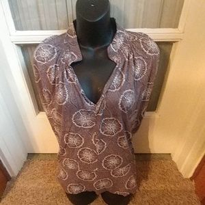 Velvet VNeck Slit Sleeve Modal Cotton Top